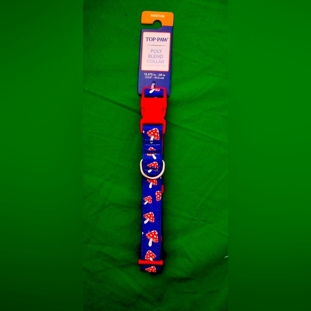 Top Paw Red Mushroom Dog Collar (Small and Medium)